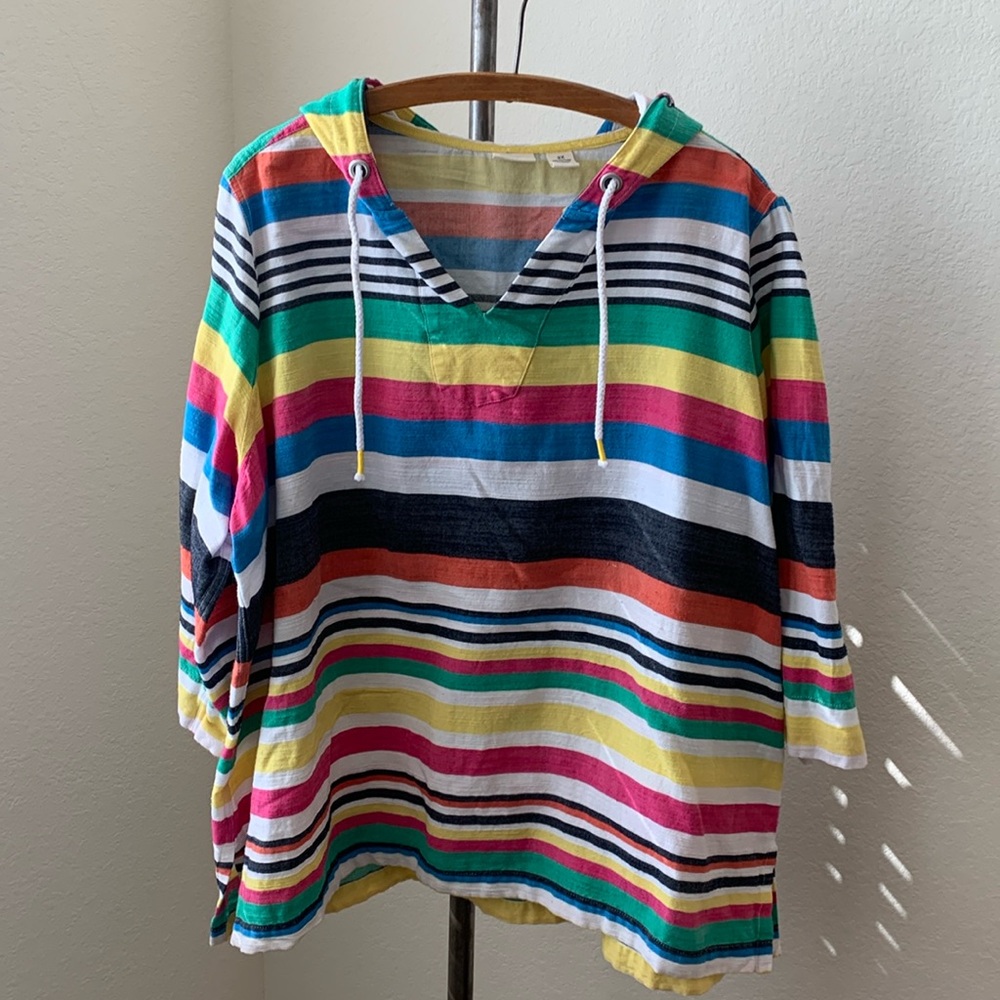 Westbound Woman sz 2X cotton/rayon summer beach hoodie EUC beachcore Coastal